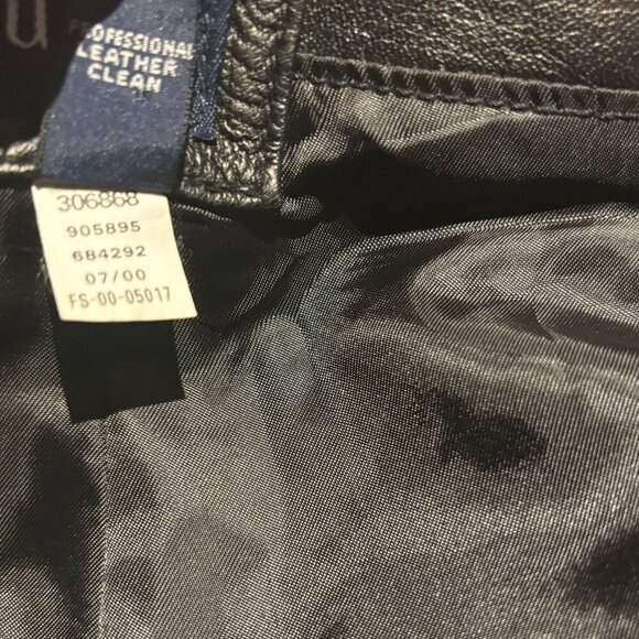 GAP Vintage Y2K Womens Black 100% Leather Bootcut Pans Size 12 Full Lined - Picture 8 of 9